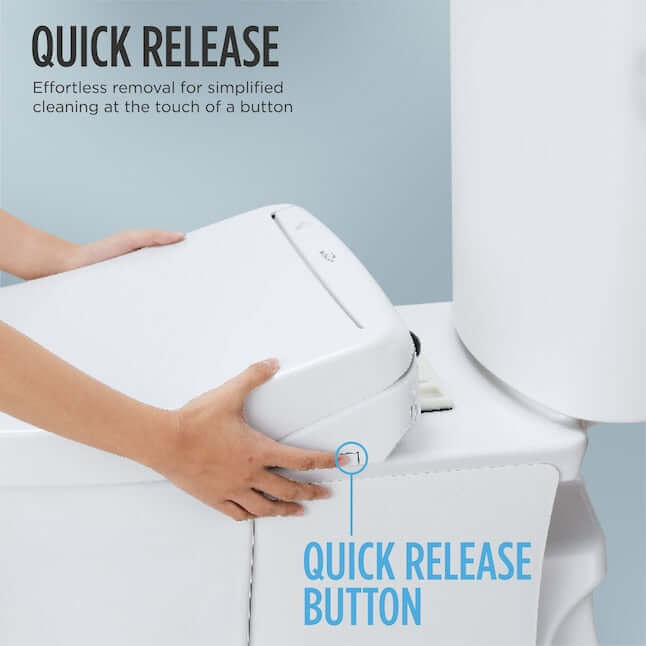 TOTO Washlet C5 Bidet toilet seat featuring quick release button for easy cleaning convenience.