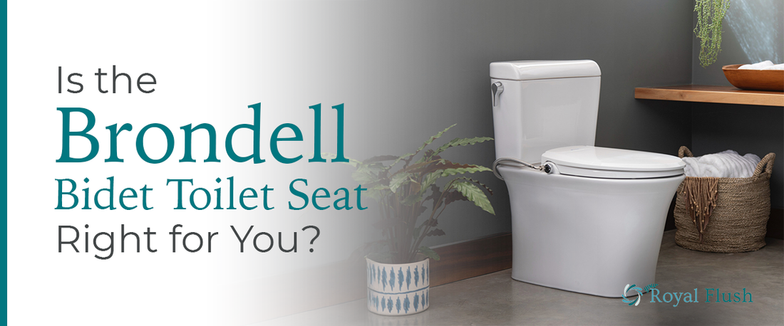 The Brondell Bidet Toilet Seat showcased in a modern bathroom setting with plants.