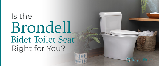 The Brondell Bidet Toilet Seat showcased in a modern bathroom setting with plants.