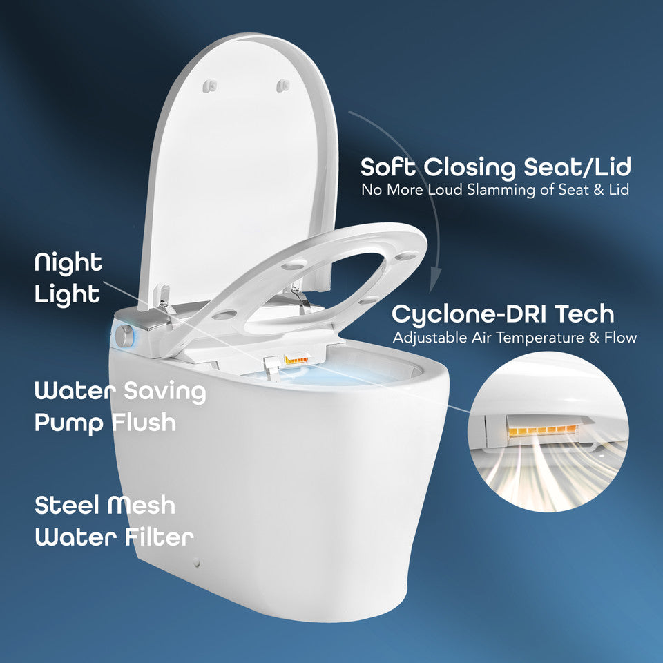 BidetMate 5000 Series Electronic Smart Toilet With Remote