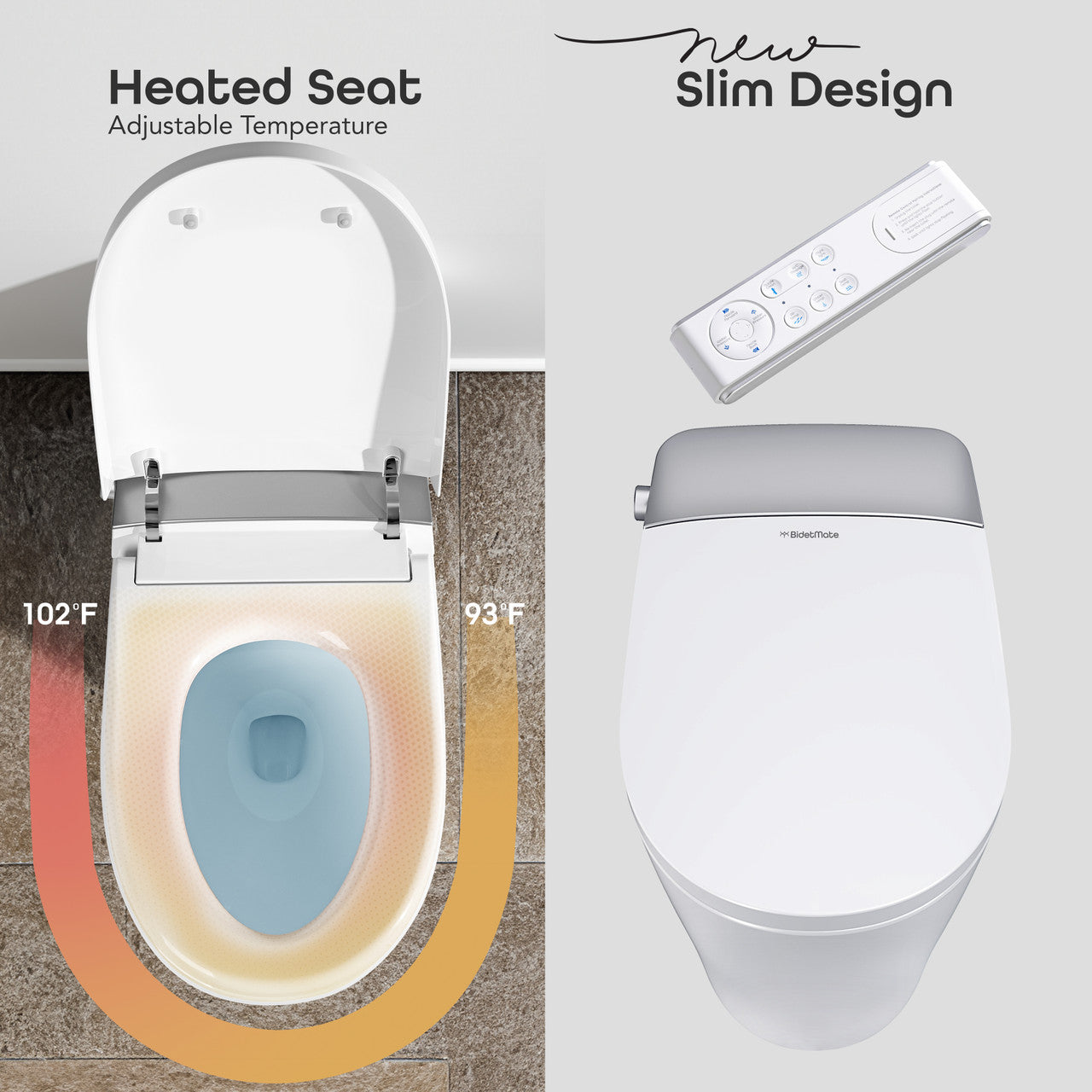 BidetMate 5000 Series Electronic Smart Toilet With Remote