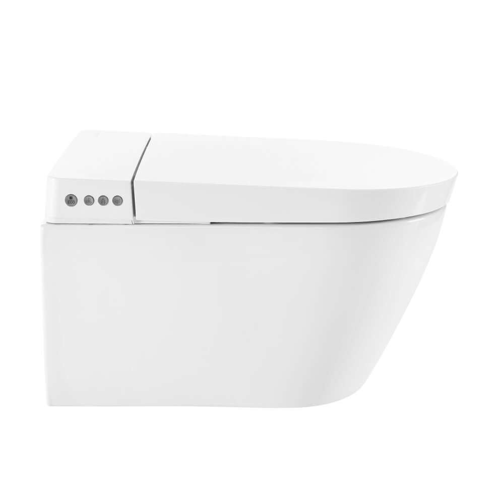 Swiss Madison Pur Wall-Hung Smart Bidet Toilet side view showcasing its sleek design and integrated features.