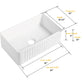 Calabria 30" Rectangular White Ceramic Farmhouse Sink