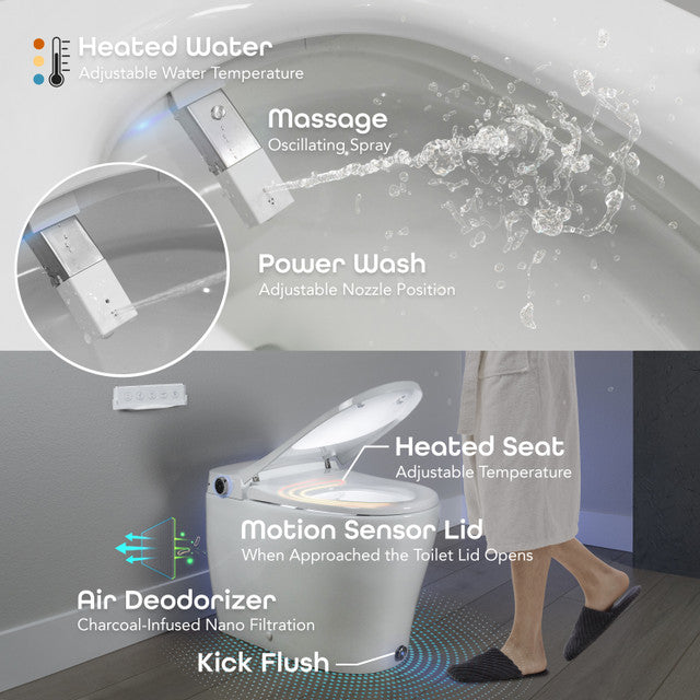 BidetMate 6000 Series Smart Bidet Toilet with Remote