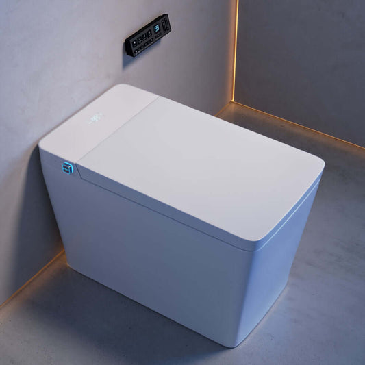 Swiss Madison Concorde Smart Bidet Toilet with Auto Flush, Heated Seat, and Square Bowl in modern bathroom setting.