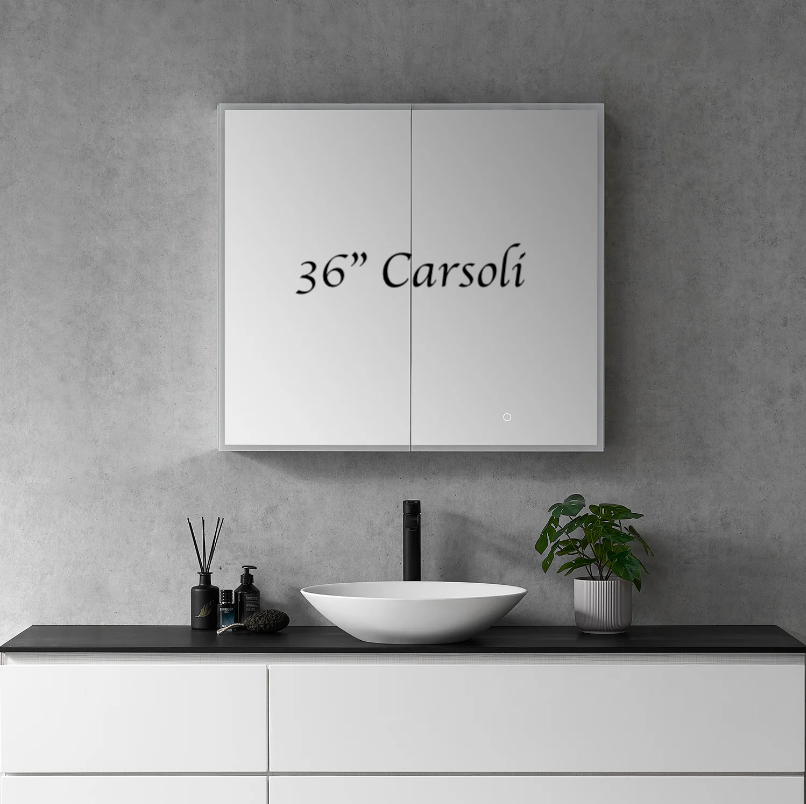 Carsoli Rectangle Frameless Surface/Recessed Mounted LED Lighted Bathroom Medicine Cabinet