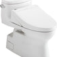White toilet with an additional seat on a white background