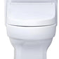 White toilet bowl with seat on a white background