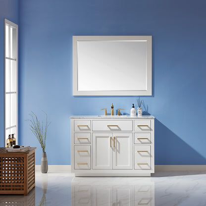 Ivy 48" Single Bathroom Vanity Set with Carrara White Marble Countertop