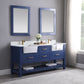 Georgia 72" Double Bathroom Vanity Set with Composite Stone Top and Farmhouse Basin