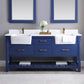 Georgia 72" Double Bathroom Vanity Set with Composite Stone Top and Farmhouse Basin