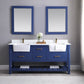 Georgia 72" Double Bathroom Vanity Set with Composite Stone Top and Farmhouse Basin