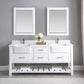 Georgia 72" Double Bathroom Vanity Set with Composite Stone Top and Farmhouse Basin