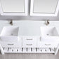 Georgia 72" Double Bathroom Vanity Set with Composite Stone Top and Farmhouse Basin