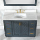 Altair Gazsi 48" Single Sink Bathroom Vanity, Charcoal Blue, Stone Top