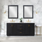 Gazsi 72" Double Bathroom Vanity Set with Grain White Composite Stone Countertop