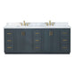 Altair Gazsi 84" free standing double basin vanity with solid wood cabinet and engineered stone top.