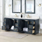 Altair Gazsi 84" Free Standing Double Basin Vanity with Solid Wood Cabinet and Engineered Stone Top.