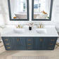 Altair Gazsi 84 Free Standing Double Basin Vanity with Solid Wood Cabinet and Engineered Stone Top