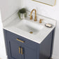 Gavino 30" Single Bathroom Vanity with Single Ceramic Sink, Grain White Composite Stone Countertop with Mirror