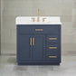 Gavino 36" Single Bathroom Vanity with Grain White Composite Stone Countertop by Altair Design