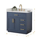 Altair Gavino 36" Single Sink Bathroom Vanity, Light Brown, Stone Top