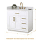 Altair Gavino 36" Single Sink Bathroom Vanity, Light Brown, Stone Top