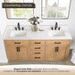 Altair Gavino 72" Double Sink Bathroom Vanity, Light Brown, Stone Top