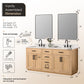 Altair Gavino 72" Double Sink Bathroom Vanity, Light Brown, Stone Top
