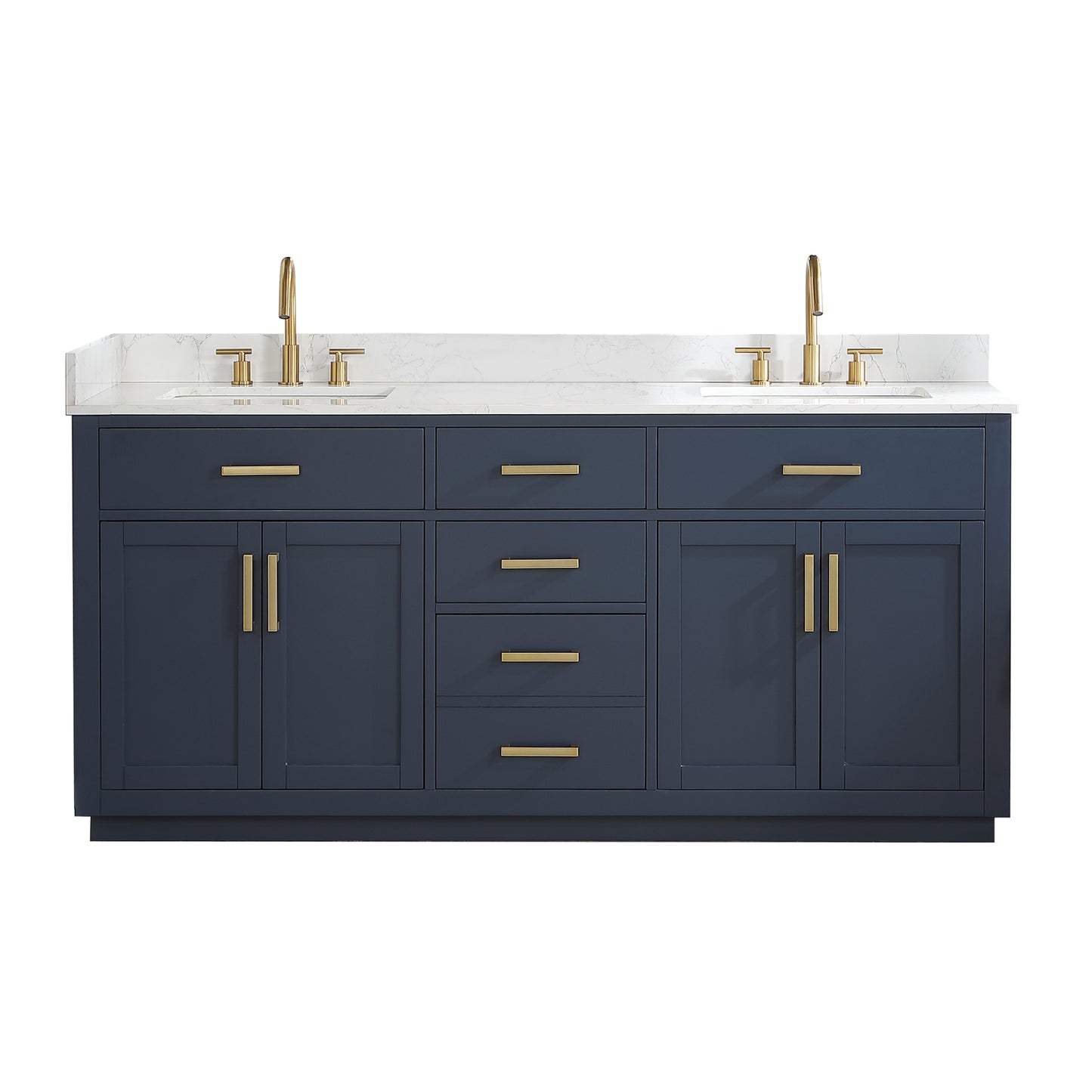 Altair Gavino 72" Double Sink Bathroom Vanity, Light Brown, Stone Top