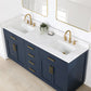 Altair Gavino 72" Double Sink Bathroom Vanity, Light Brown, Stone Top