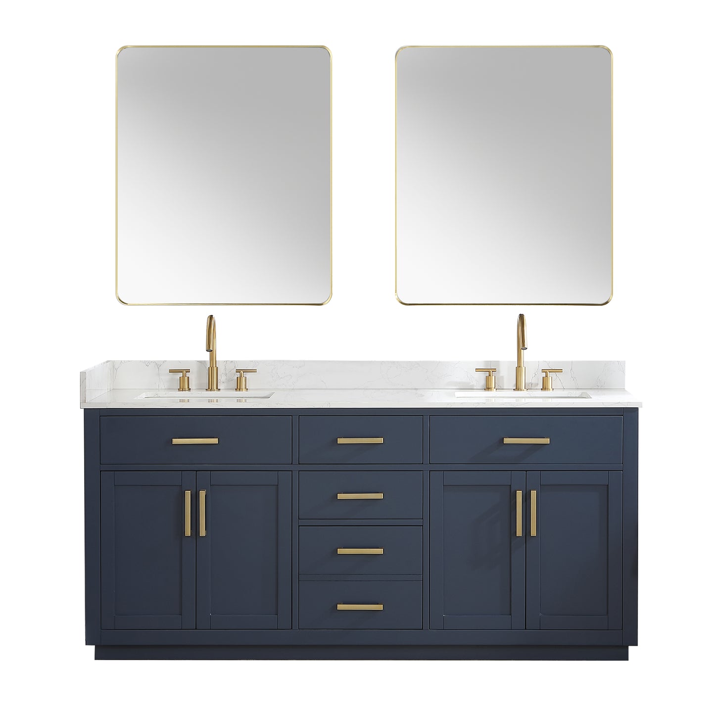 Altair Gavino 72" Double Sink Bathroom Vanity, Light Brown, Stone Top