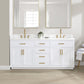 Altair Gavino 72" Double Sink Bathroom Vanity, Light Brown, Stone Top