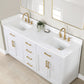 Altair Gavino 72" Double Sink Bathroom Vanity, Light Brown, Stone Top