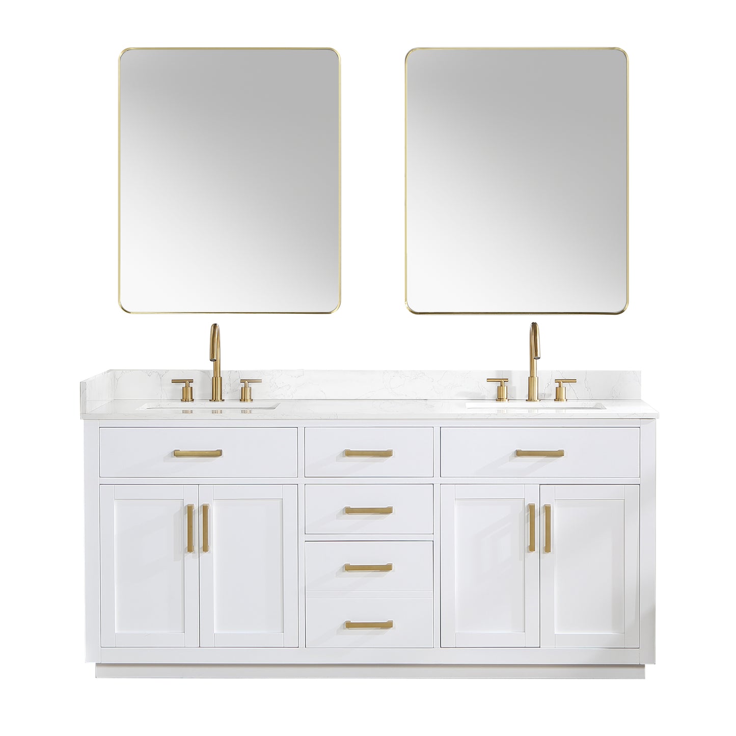 Altair Gavino 72" Double Sink Bathroom Vanity, Light Brown, Stone Top
