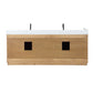 Altair Gavino 84" Double Sink Bathroom Vanity, Light Brown, Stone Top
