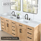 Altair Gavino 84" Double Sink Bathroom Vanity, Light Brown, Stone Top