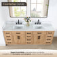 Altair Gavino 84" Double Sink Bathroom Vanity, Light Brown, Stone Top