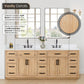 Altair Gavino 84" Double Sink Bathroom Vanity, Light Brown, Stone Top