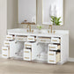 Altair Gavino 84" Double Sink Bathroom Vanity, Light Brown, Stone Top