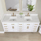Altair Gavino 84" Double Sink Bathroom Vanity, Light Brown, Stone Top