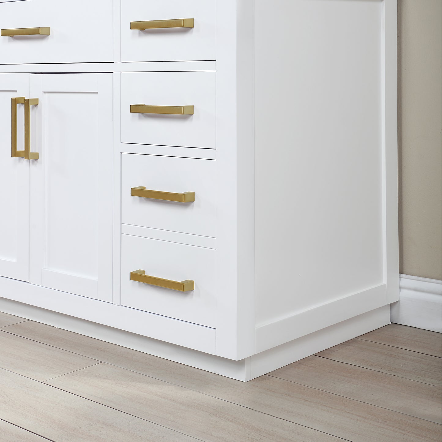 Altair Gavino 84" Double Sink Bathroom Vanity, Light Brown, Stone Top