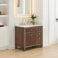 Altair Cerrito 36" Single Sink Bathroom Vanity, Natural Oak, Stone Top