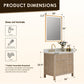 Altair Cerrito 36" Single Sink Bathroom Vanity, Natural Oak, Stone Top