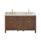 Altair Cerrito 60" Double Sink Bathroom Vanity, Natural Oak, Stone Top