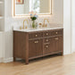 Altair Cerrito 60" Double Sink Bathroom Vanity, Natural Oak, Stone Top