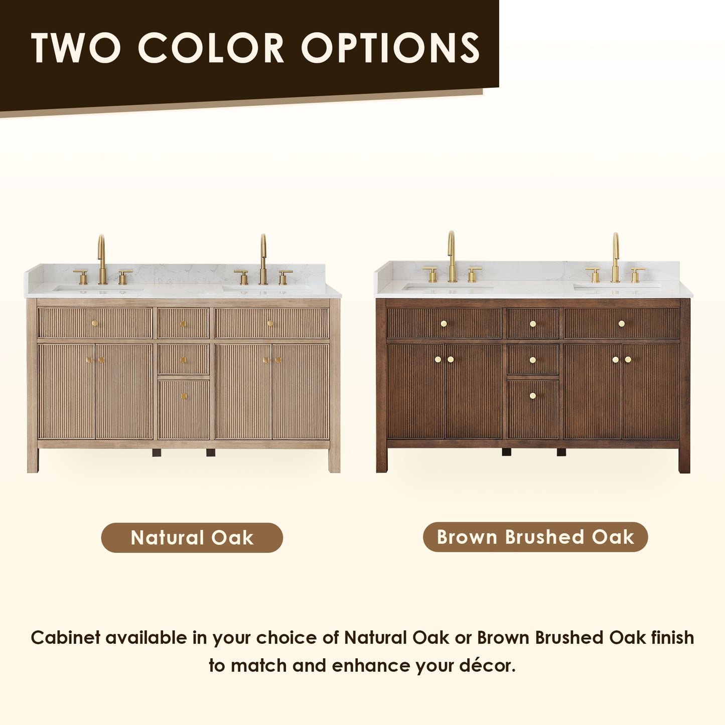 Altair Cerrito 60" Double Sink Bathroom Vanity, Natural Oak, Stone Top