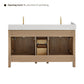 Altair Cerrito 60" Double Sink Bathroom Vanity, Natural Oak, Stone Top