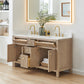 Altair Cerrito 60" Double Sink Bathroom Vanity, Natural Oak, Stone Top