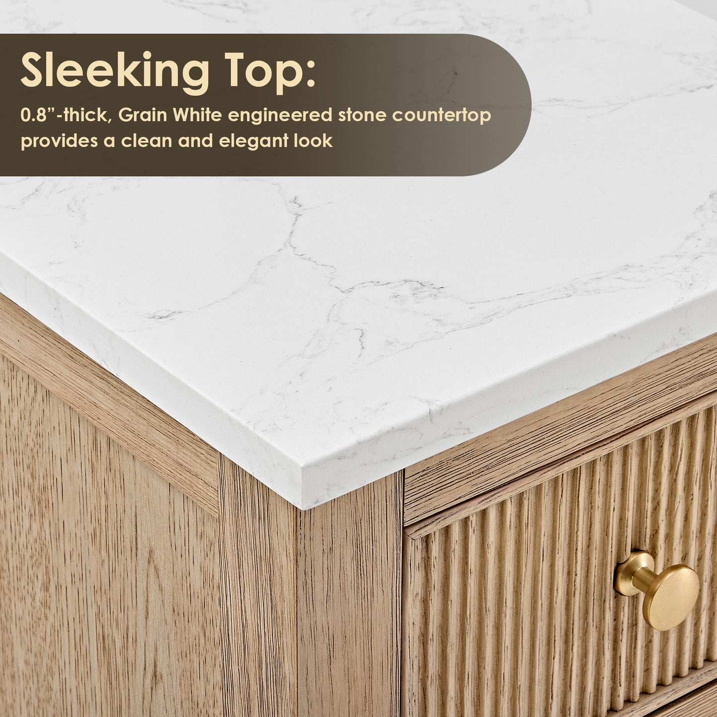 Altair Cerrito 60" Double Sink Bathroom Vanity, Natural Oak, Stone Top